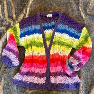 Rainbow knit oversized cardigan size M